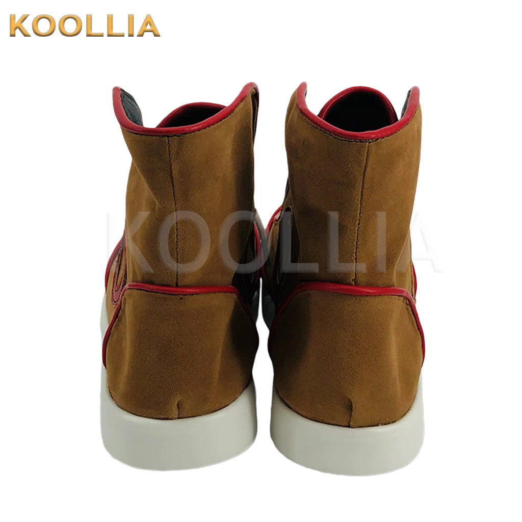 Chainsaw Man Denji White Brown High-Top Lace-Up Cosplay Shoes