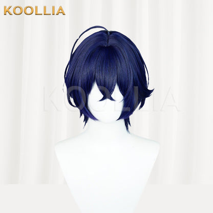 Zenless Zone Zero Rin Deep Royal Blue Short Layered Flip Basic Wig