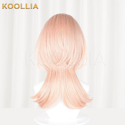 Genshin Impact Linnea Light Pink Layered Medium Length Basic Wig
