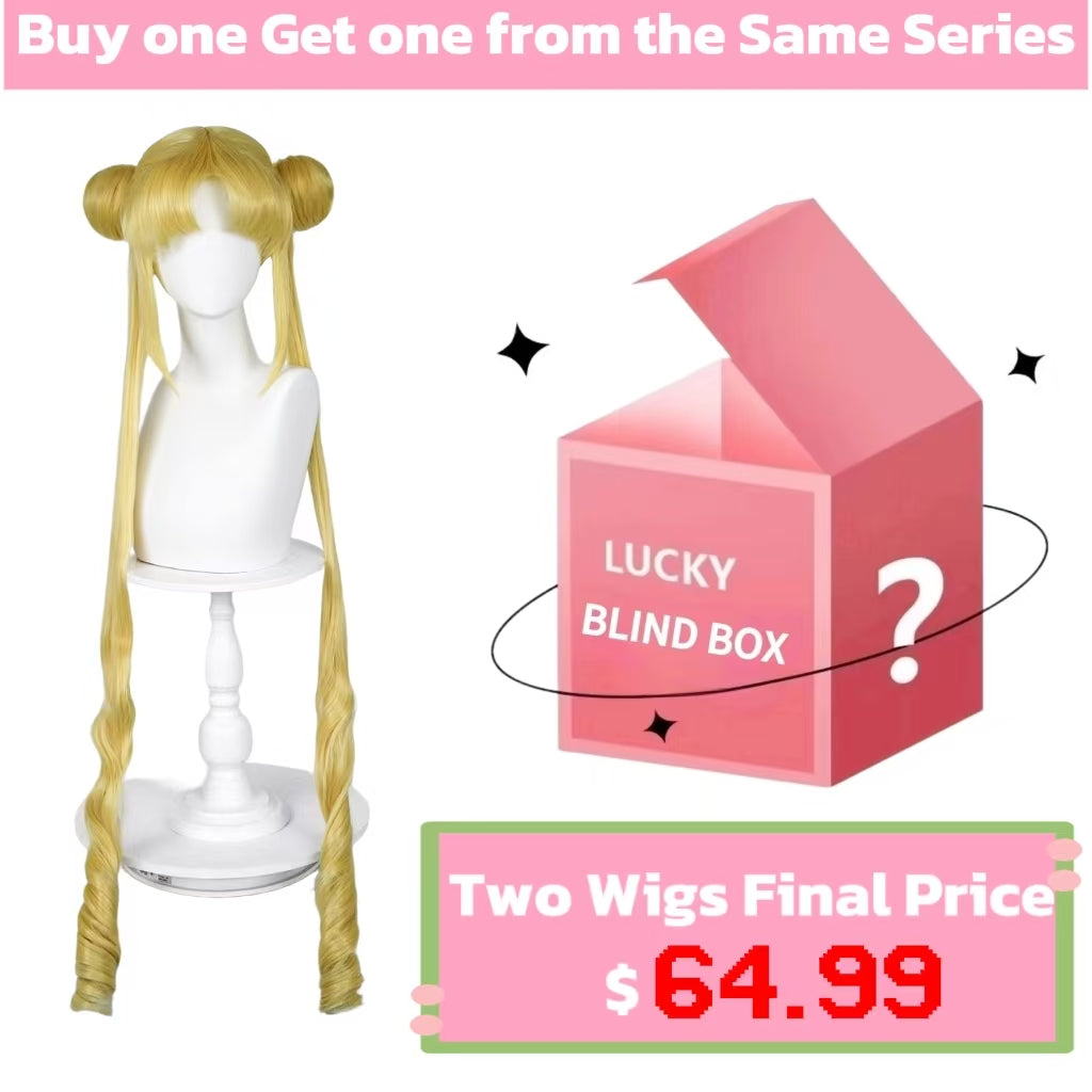 Sailor Moon Tsukino Usagi Long Blonde Hair Basic Wig