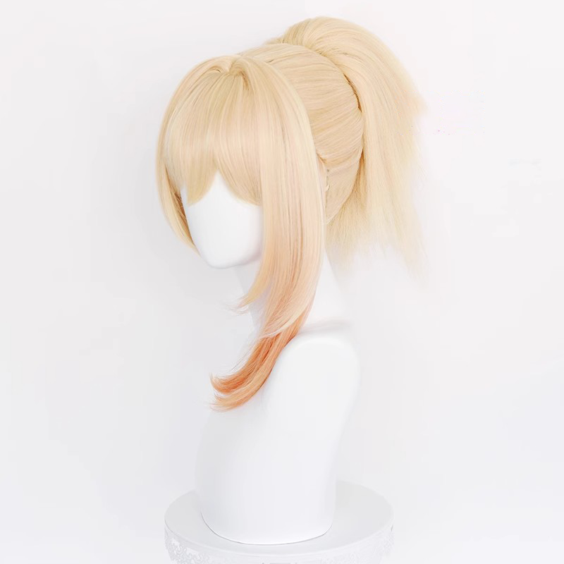 Genshin Impact Naganohara Yoimiya Long Yellow Hair Basic Wig