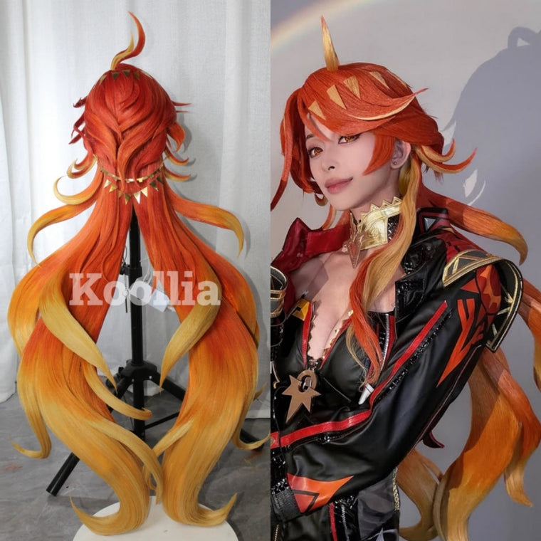 Mavuika from Genshin Impact Antigravity Commission Wig（With LED light）(Pre Order) - KOOLLIA