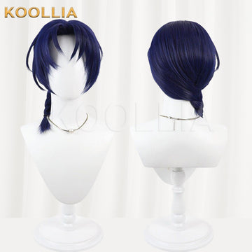 Nijisanji Hanakago Tsubasa Navy Blue Basic Wig Multi-angle Display by koollia
