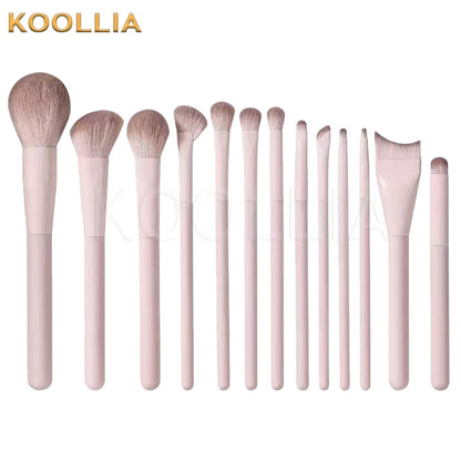 13Pcs Full Pink Makeup Brush Set