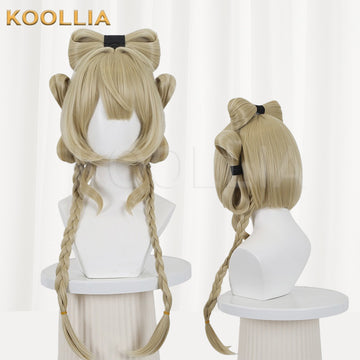 Multi-angle display of Reverse: 1999 Sotheby light linen gold braided butterfly basic wig