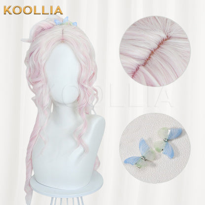 Wednesday Enid Pure Pink Long Curly Basic Wig
