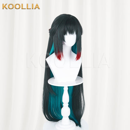Arknights Endfield Zhuang Fangyi Ink Green Lake Blue Gradient Extra Long Hair Basic Wig