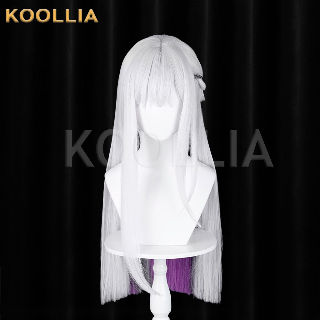 Honkai Star Rail Xu Zhao White Purple Black Highlights Straight Basic Wig