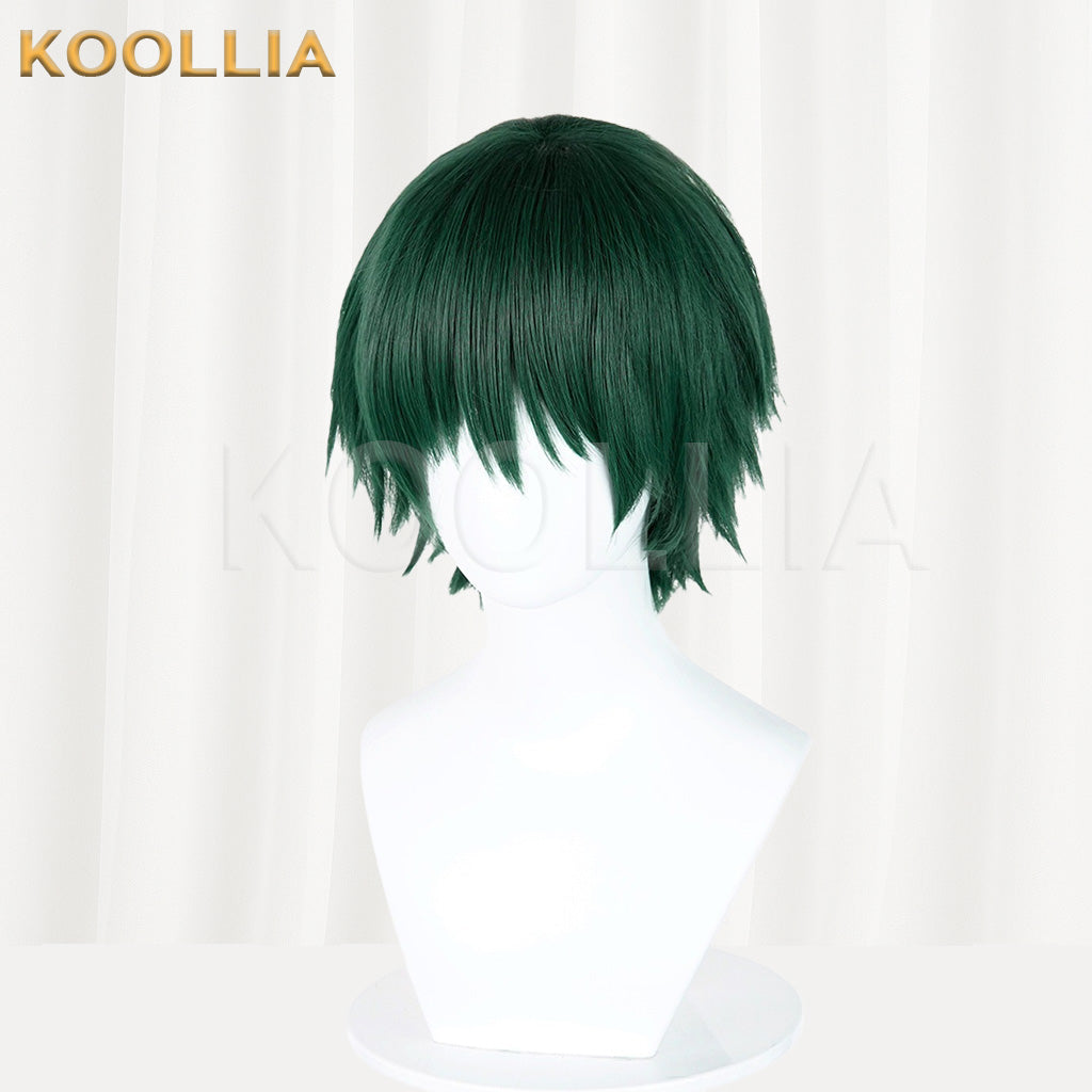 Jujutsu Kaisen Maki Zenin Dark Green Textured Short Shaggy Basic Wig