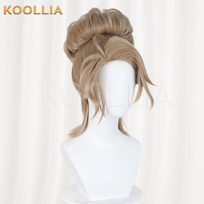 Identity V Air Force Light Milk Tea Linen Gold Basic Wig