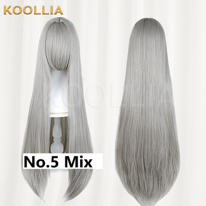 Thickened All-purpose 100cm High Temperature Root Boost Basic Wig with Scalp Top (Around 600g)