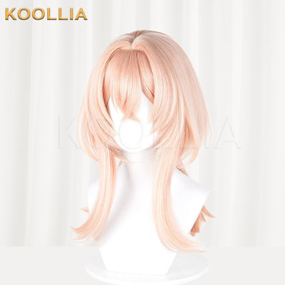 Genshin Impact Linnea Light Pink Layered Medium Length Basic Wig