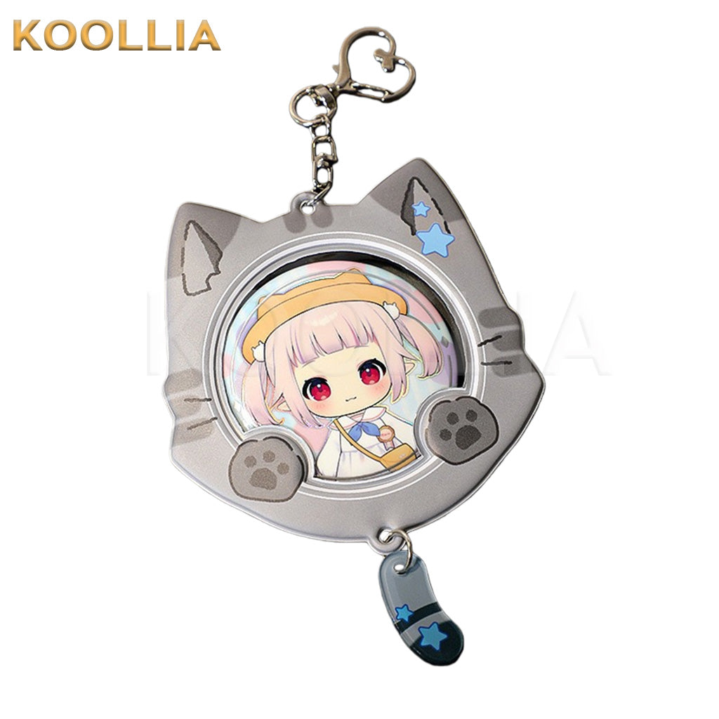 Cute Cat Ear 58mm Anime Badge Holder Keychain PVC Ita Bag Charm