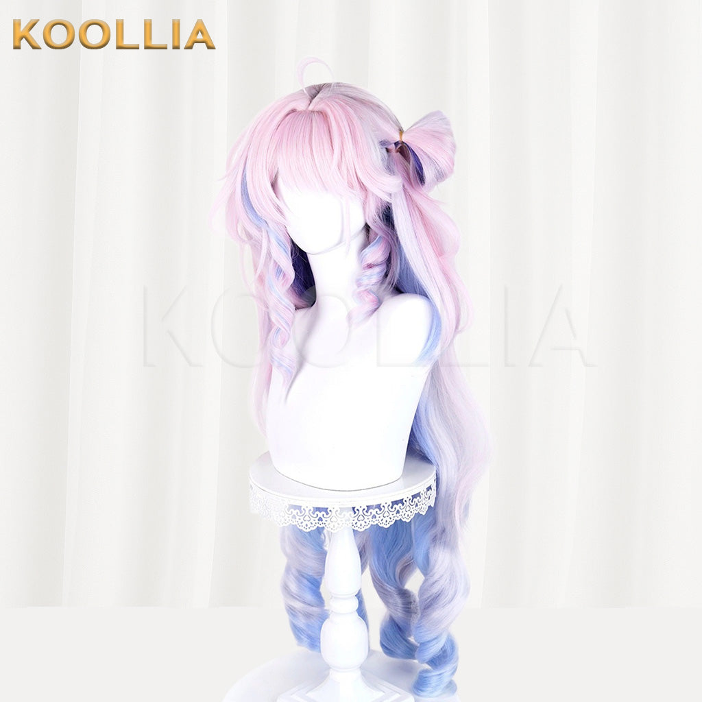 Wuthering Waves Dania Pink Blue Gradient Long Curly Basic Wig