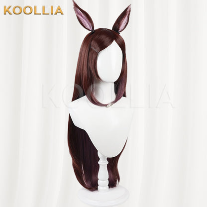 Uma Musume Pretty Derby Sakura Bakushi Dark Brown Pink Gradient Basic Wig
