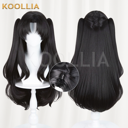 Honkai: Star Rail Rin Tohsaka Solid Matte Black Basic Wig
