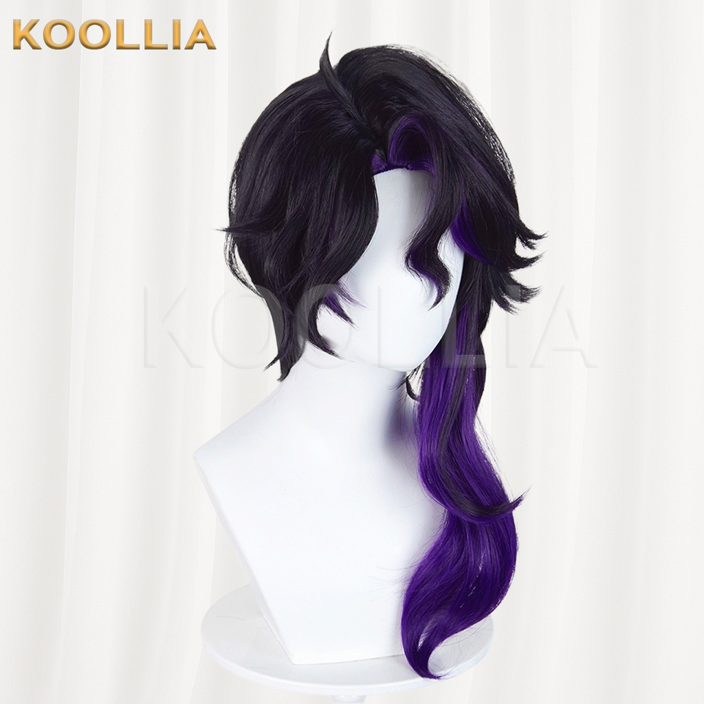 Genshin Impact Arlecchino Black To Dark Purple Ombre Basic Wig