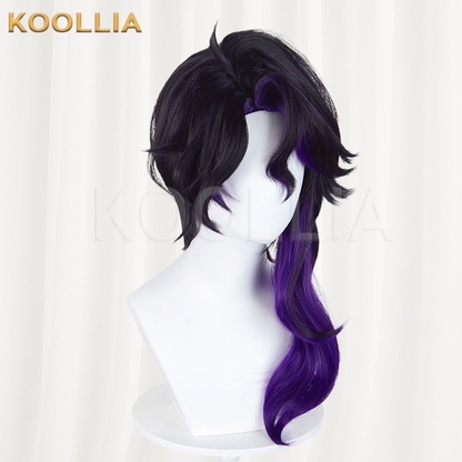Genshin Impact Arlecchino Black To Dark Purple Ombre Basic Wig