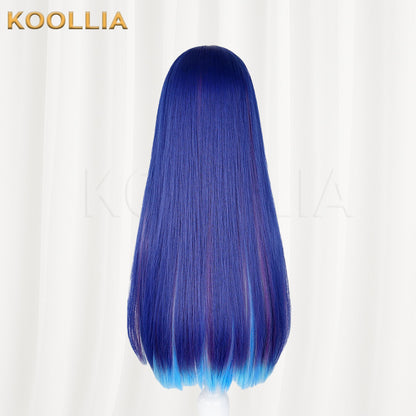 Arknights Mostima Royal Blue Inner Layer Gradient Long Straight Basic Wig