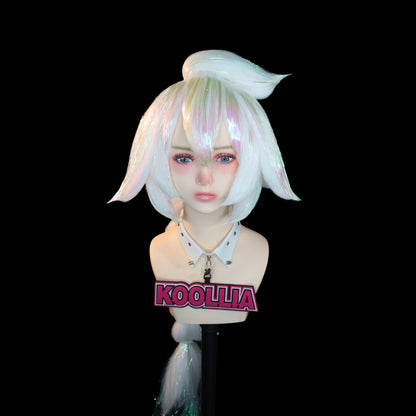 White Lily Cookie Commission Wig (With tinsel)