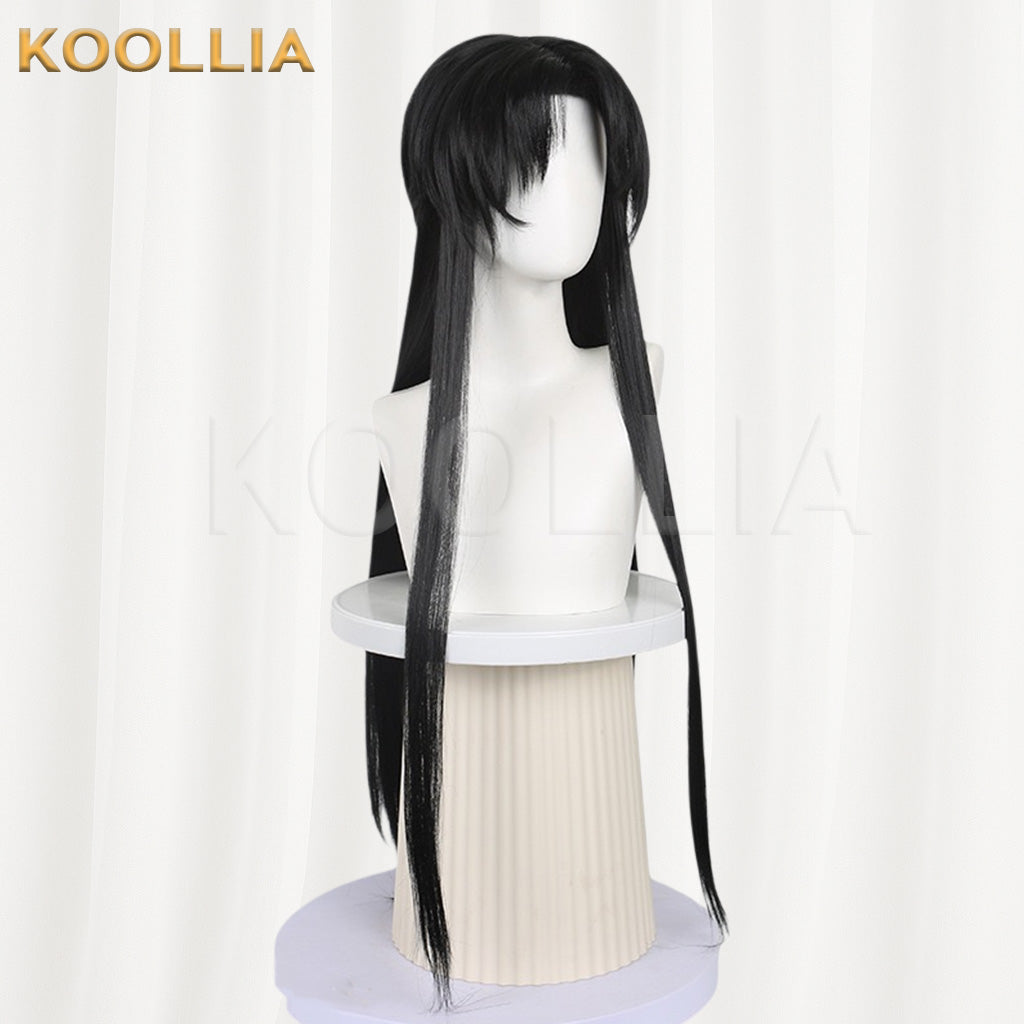 Tou Qi Guai Tan Huai Yunqing Republic‑Era Solid Black Basic Wig