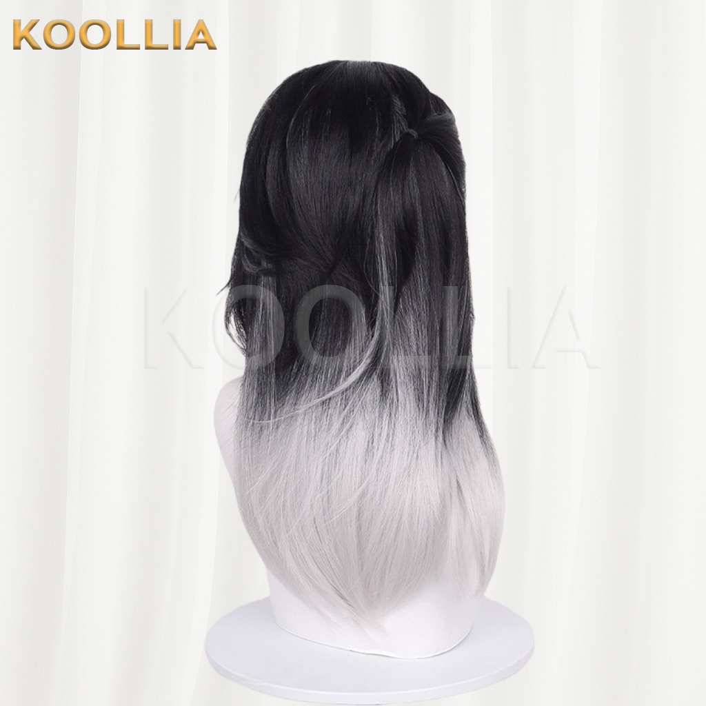 Valorant Dark Dream Black Silver Ombre Lace Front Basic Wig