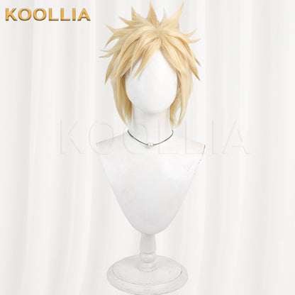 Final Fantasy VII Cloud Strife Pure Light Gold Spiky Basic Wig