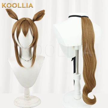 Uma Musume Pretty Derby Cheval Grand Brown Medium Short Basic Wig Multi-angle Display by koollia