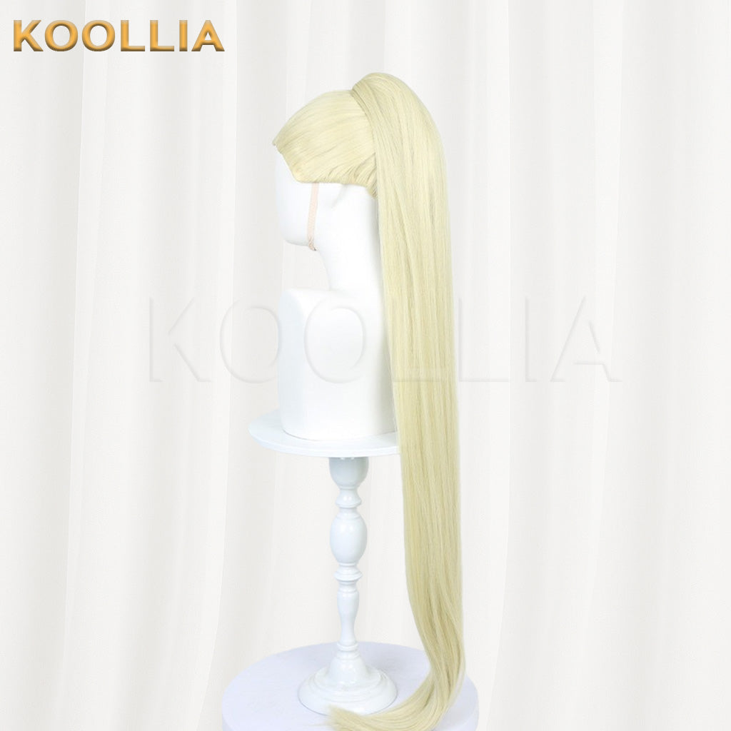 Garfield Abyss Wraith Nerdy Light Milk Gold Extended Ponytail Basic Wig