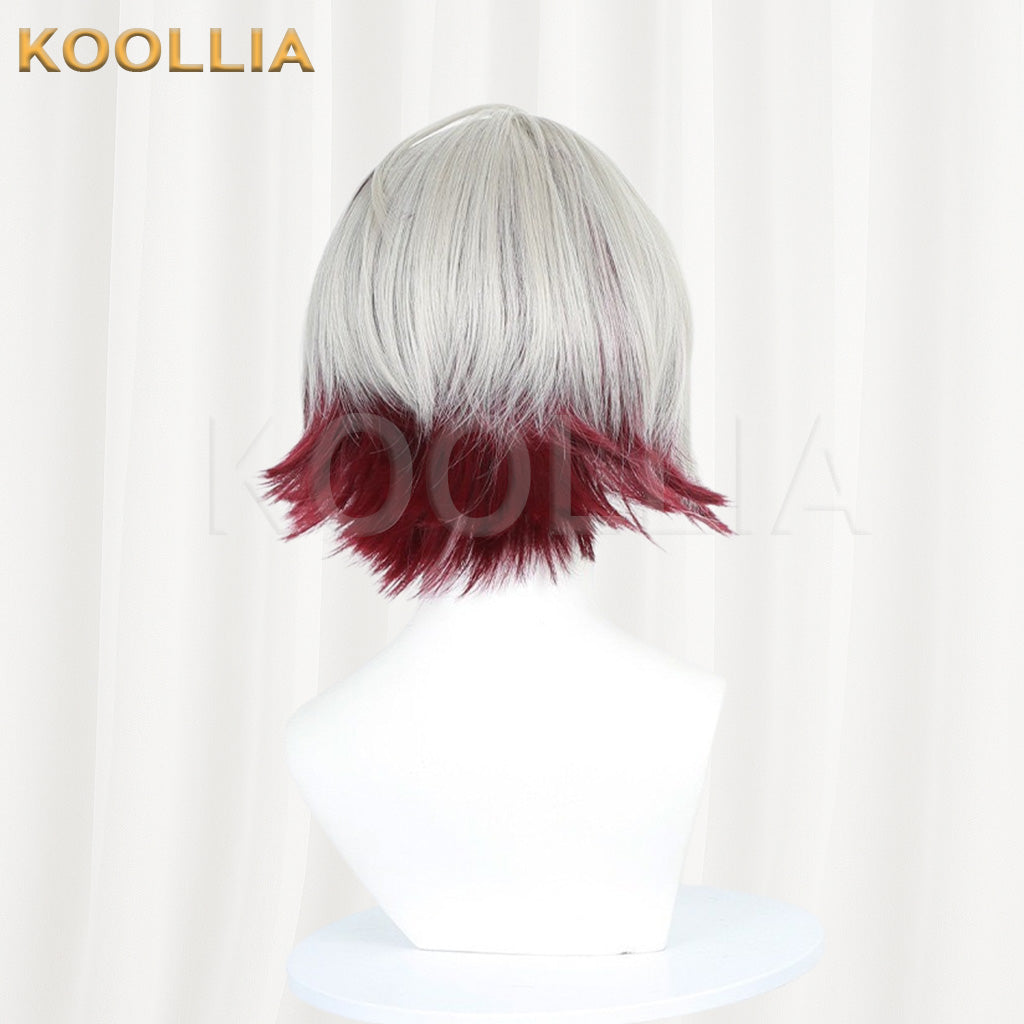 Garfield Abyss Wraith F·Eroster Silver White with Red Highlights Basic Wig
