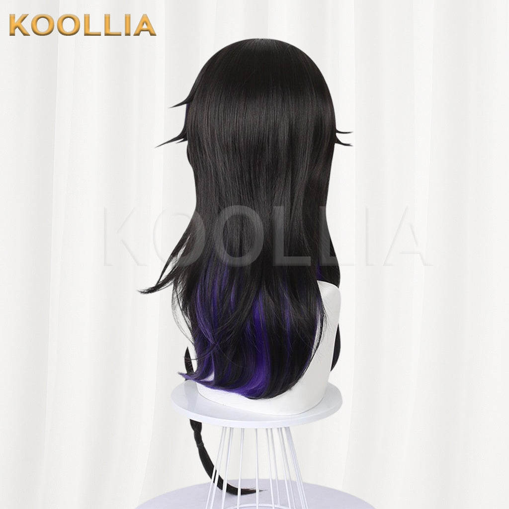 Onmyoji Otakehime Black with Purple Highlights Basic Wig