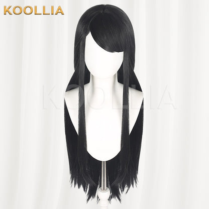 Justice Online Su Wen Solid Black Basic Wig