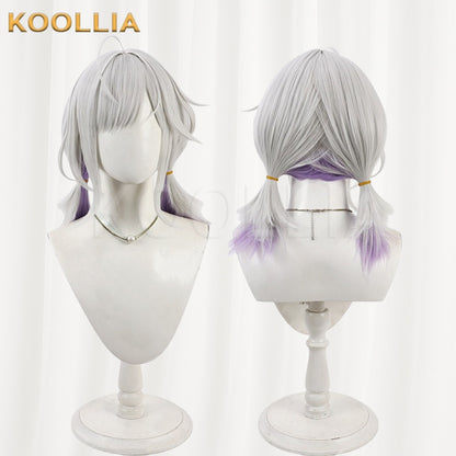 SteelLive Ayatsuno Yuni Silver White Purple Low Double Ponytails Basic Wig