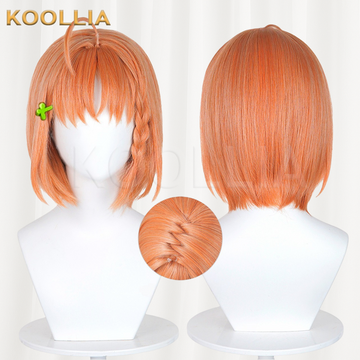 LoveLive Sunshine Chika Takami Warm Orange Bob Basic Wig Multi-angle Display by koollia