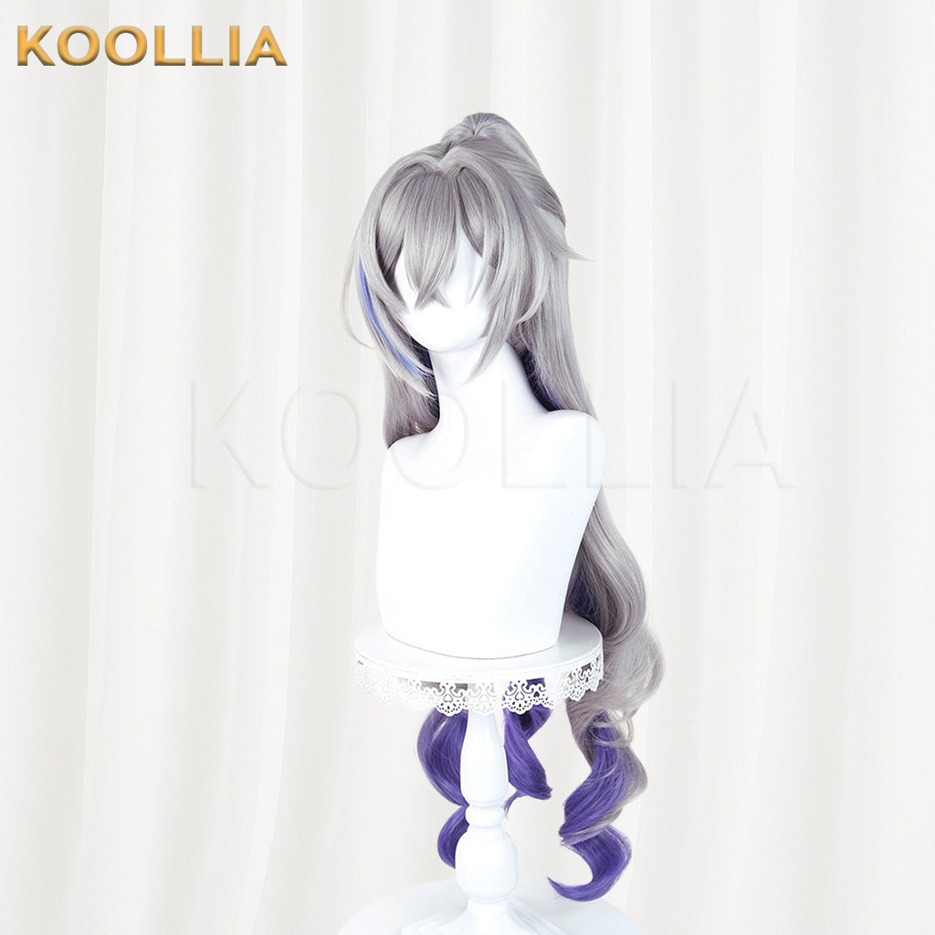 Honkai Star Rail Silver Wolf SP Two-Phase Paradise Long Silver Gray Purple Gradient Hair Basic Wig