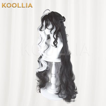 Arknights Chongyue Black White Highlight Extra Long Wavy Basic Wig
