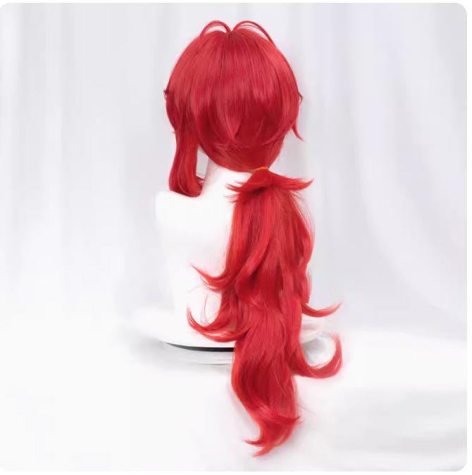 Genshin Impact Diluc Long Red Hair Basic Wig