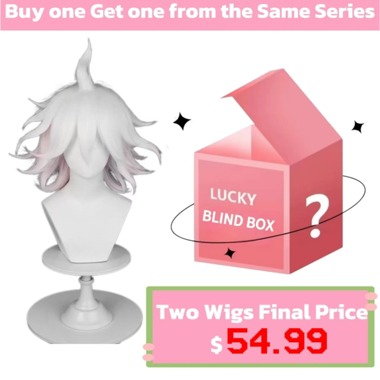 Danganronpa Nagito Komaeda Short Pink Hair Basic Wig