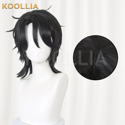 Tou Qi Guai Tan Huai Yunqing Solid Black Basic Wig