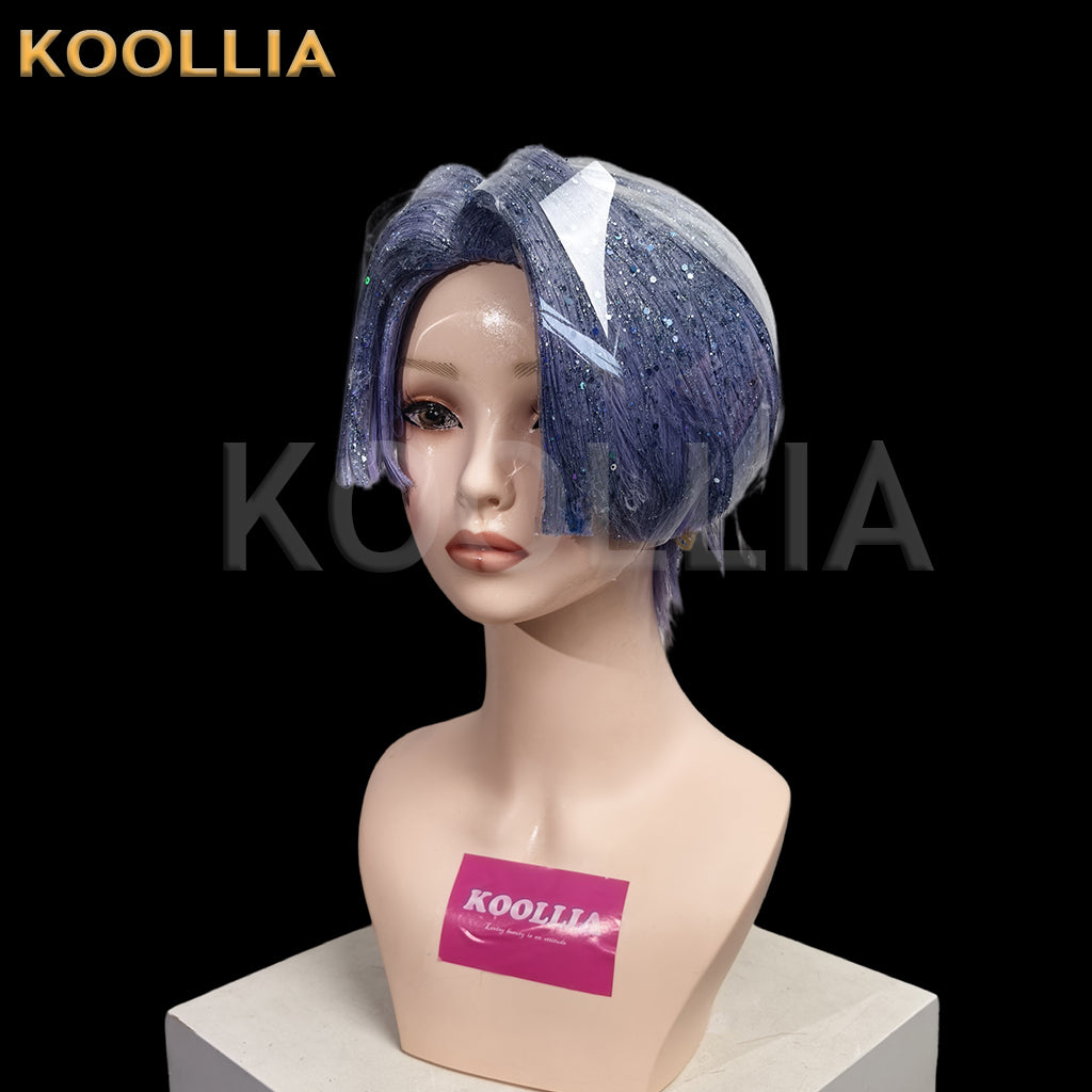 Panty & Stocking with Garterbelt Kneesocks Short Purple Hair Styled Basic Wig