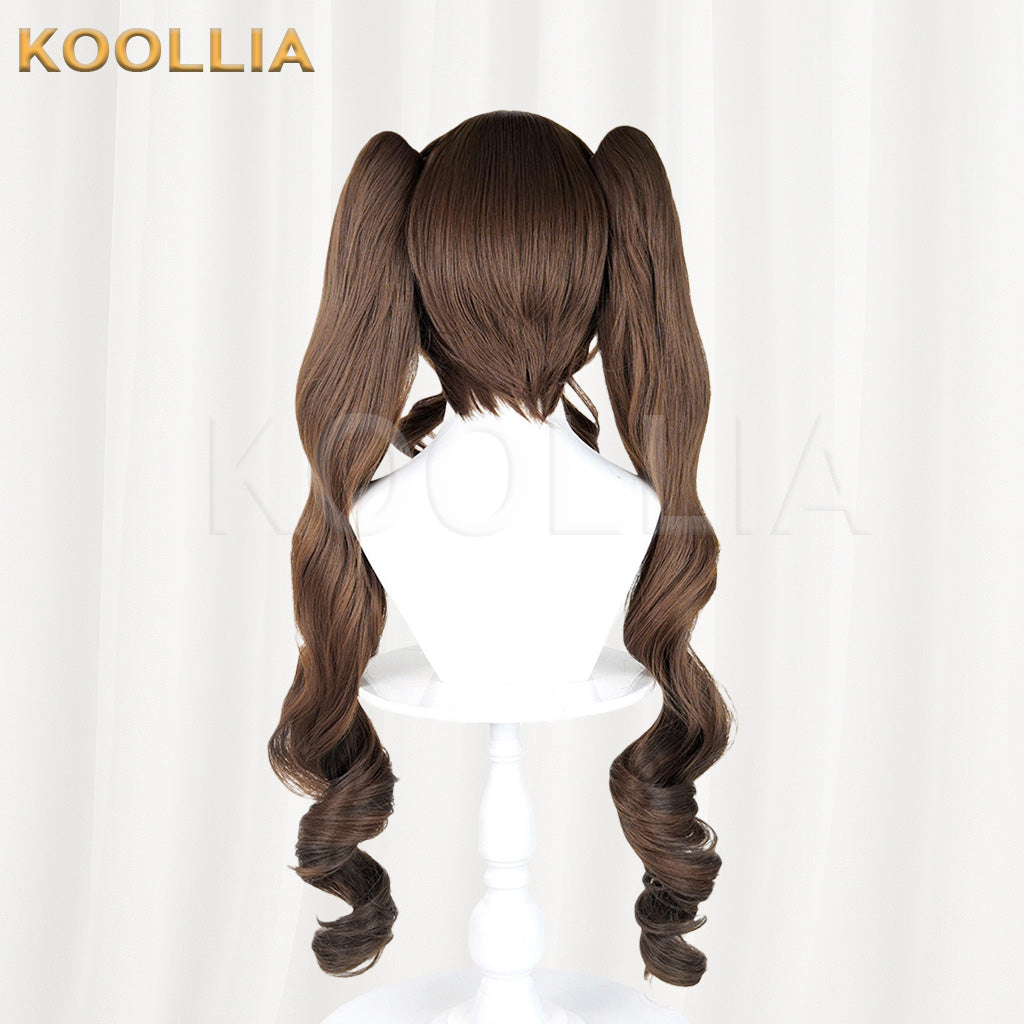 Arknights Endfield Gelperta Dark Brown Extra Long Twin Tails Basic Wig