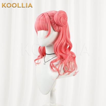 You and I Are Polar Opposites Miyu Suzuki Pink Medium Long Double Bun Basic Wig