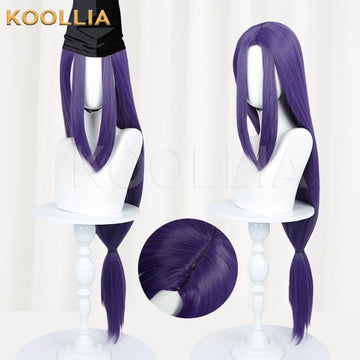 Multi-angle display of Hikaru no Go Fujiwara no Sai dark purple middle part straight long basic wig