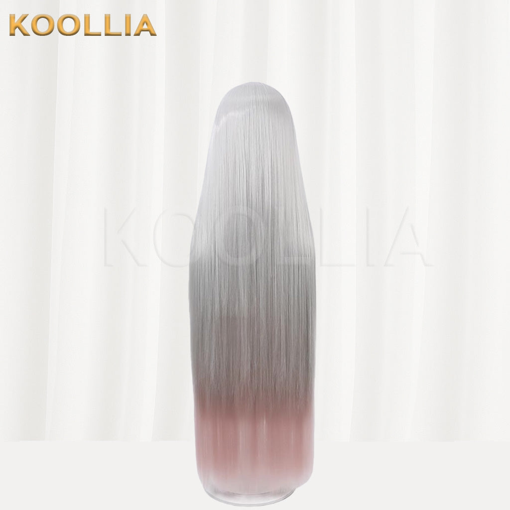 Hazbin Hotel Vaggie Silver Pink Gradient Basic Wig