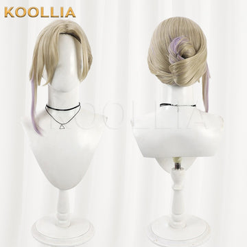 Multi-angle display of Umamusume: Pretty Derby Gold Ship Long Silver Gray Hair with Ears Basic Wig