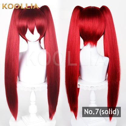 All-purpose 80cm Thick Fluffy Corn Fiber Twin Ponytails with Tiger Mouth Clips
