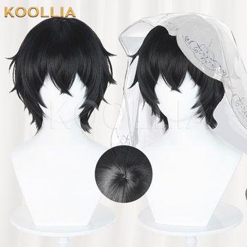 Under the Night Ghost Solid Matte Black Basic Wig Multi-angle Display by koollia