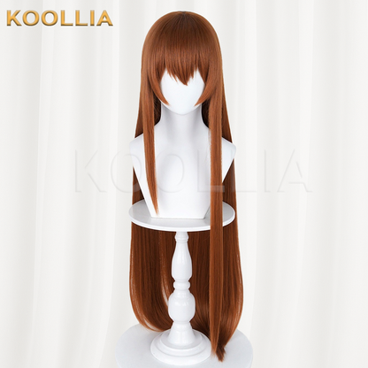 Steins;Gate Makise Kurisu Solid Warm Brown Basic Wig