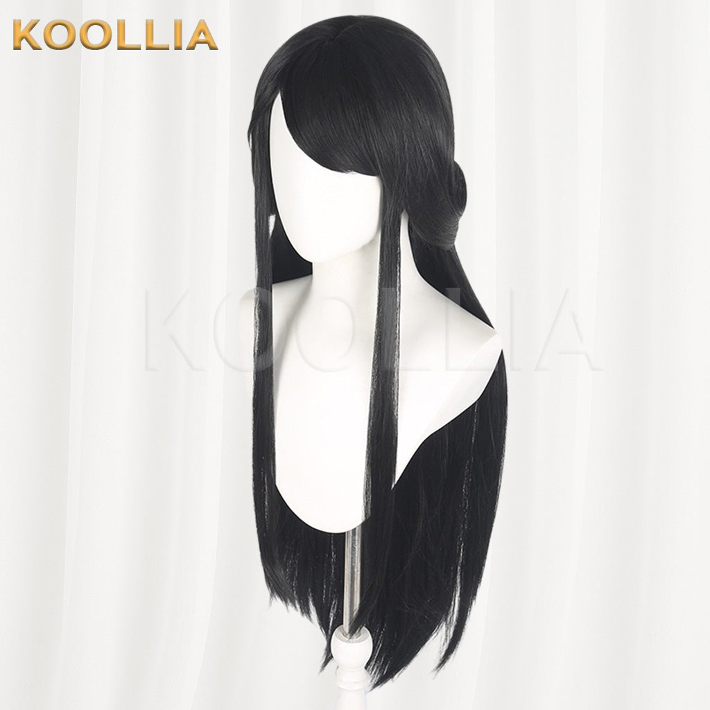 Justice Online Su Wen Solid Black Basic Wig