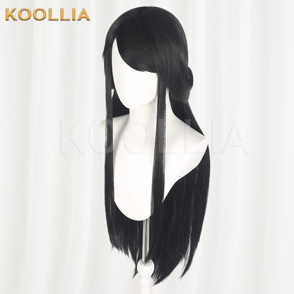 Justice Online Su Wen Solid Black Basic Wig